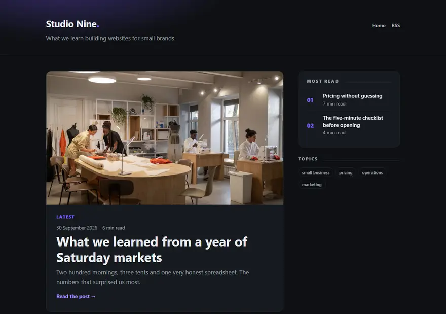 Studio template